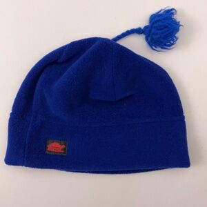 Vintage Made USA Turtle Fur Dark Blue Fleece Ski Hat Kids 4-7 year old